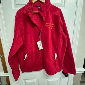 Gore 365 men's zip up fleece jacket red Busch Garden Christmas Town NWT Size XL